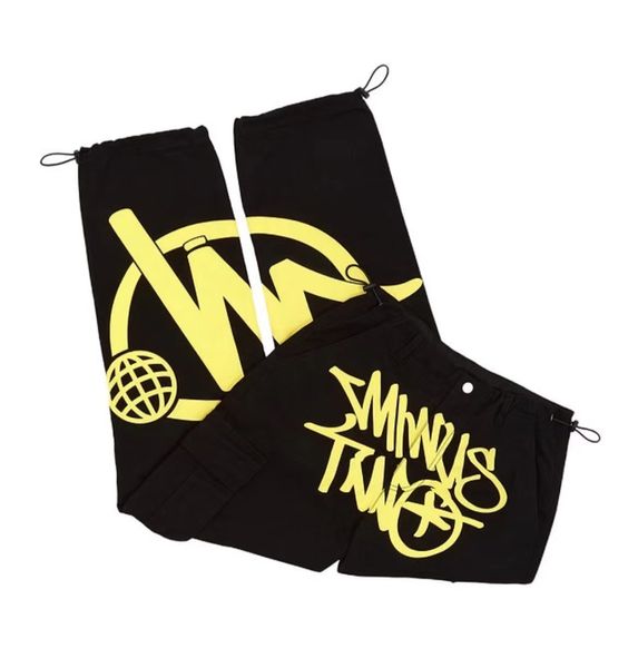 

mens pants minus two cargo y2k summer trend casual pants retro street trend black pants hip hop print minus two loose overalls joggers 3 2dj