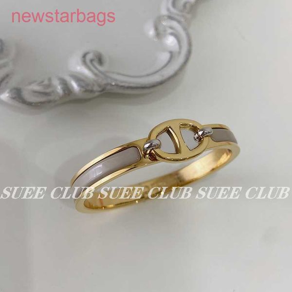 

designer herms bracelet online shop suee club the texture is full of new pig nose bracelet milk tea enamel, Golden;silver
