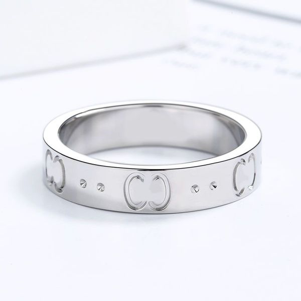 

gifts wedding plated gold rings for woman metal romantic designer rose letters g double jewlery luxury womens mens silver color casual band