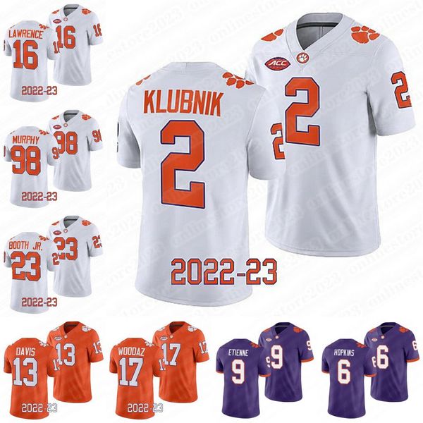 

16 trevor lawrence college clemson tigers football jersey hunter johnson justyn ross travis etienne xavier thomas tyler davis antonio willia, Black;red