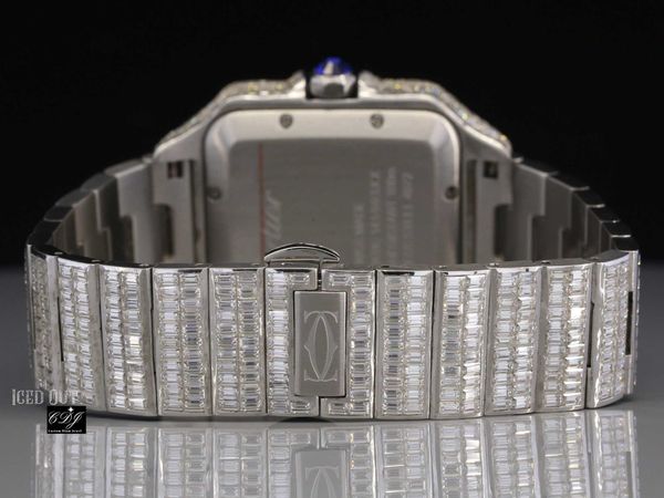 

trending y iced out handset baguette moissanite studded diamond watch automatic movement stainls steel hip hop watch5pq3, Slivery;brown