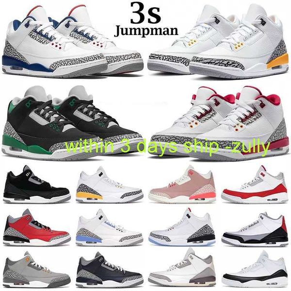 

3 days ship jumpman 3 men basketball shoes 3s pine green black cement racer blue fire red court purple cool grey unc laser orange katrina me
