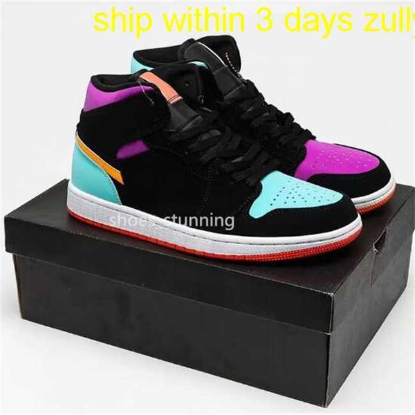 

half price now basketball shoes womens jumpman 1 mid multicolor trainers teal purple orange red and pink cultural sneakers outdoor trainers