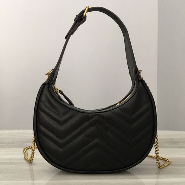 

women's bag chain one shoulder bag crossbody bag fashion shopping satchel leather handbag luxury brand name purse tote bag black size 2