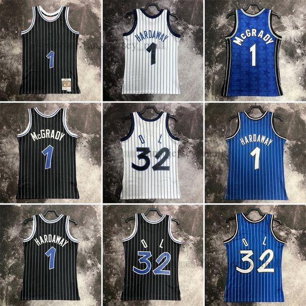 

printed vintage basketball jerseys 1 penny tracy hardaway mcgrady #32 motion grant hill high quality, Black;red