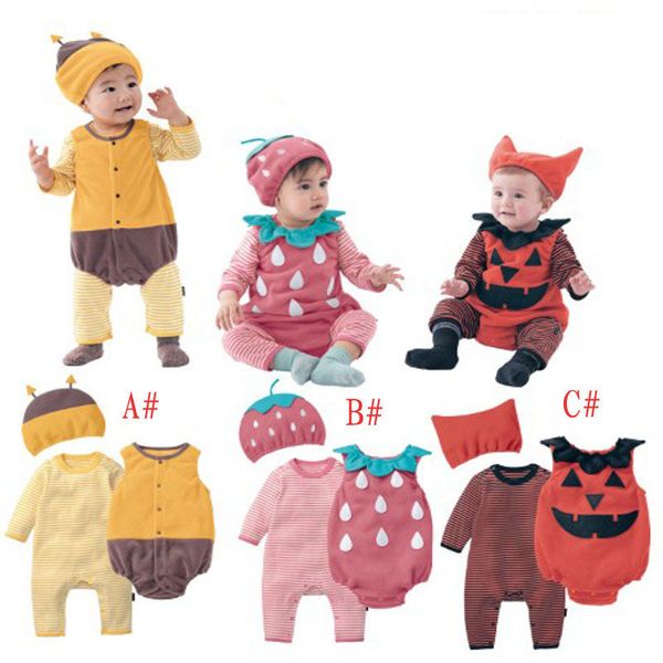 

jumpsuits baby girl outfit strawberry costume full sleeve romperhatvest infant halloween festival purim pography clothing 024m 230303, Blue