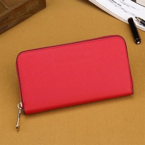 

2021 whole lady long wallet multicolor coin purse card holder women classic zipper pocke252w, Red;black