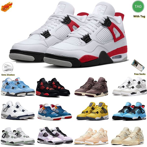 

jumpman 4s black cat basketball shoes red thunder university blue violet white oreomilitary black lightning cementblack sail sneakers for me