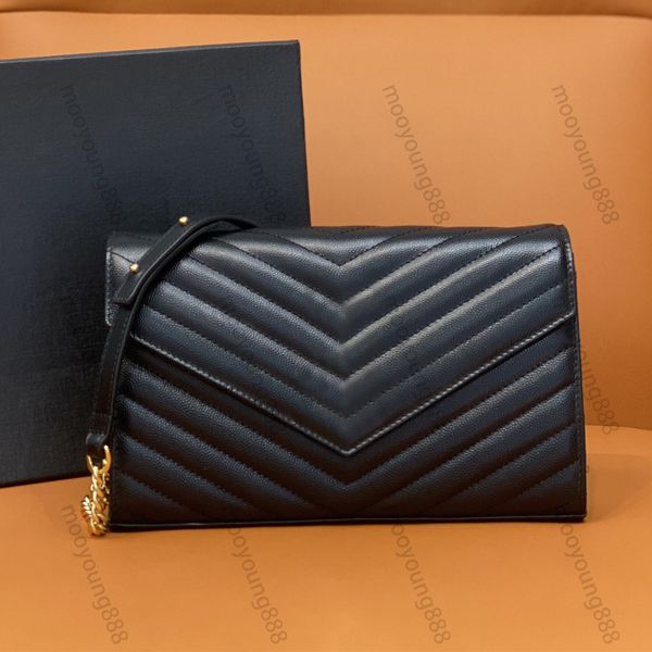 

10a mirror quality medium wallet on chain bags womens real leather caviar quilted purse luxury designer envelope bag crossbody shoulder box
