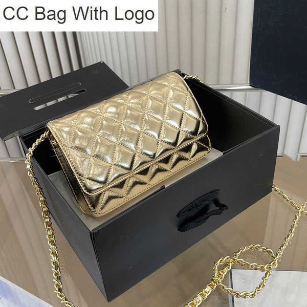 

cc handbags womens vinatge leisure woc wallet bags with gold metal hardware matelasse chan crossbody shoulder purse card holder multi pochet, Black