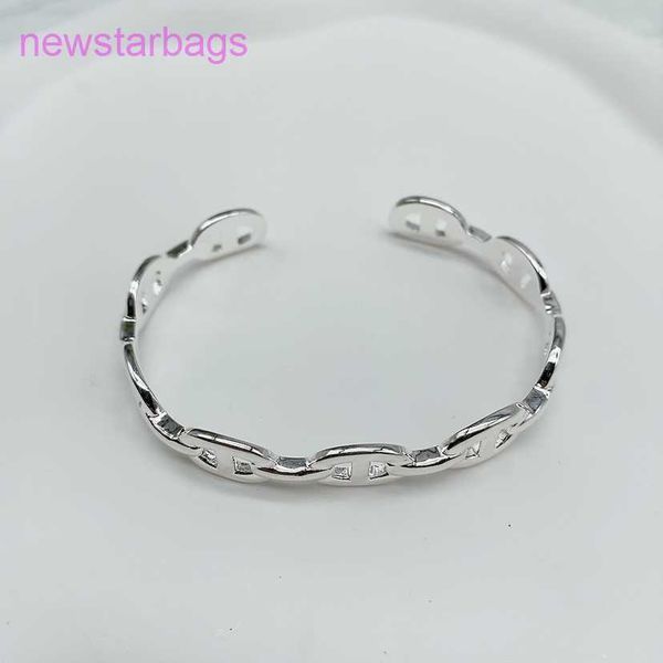 

2023 designer herms bracelet for sale kks925 sterling silver pig nose bracelet, Golden;silver