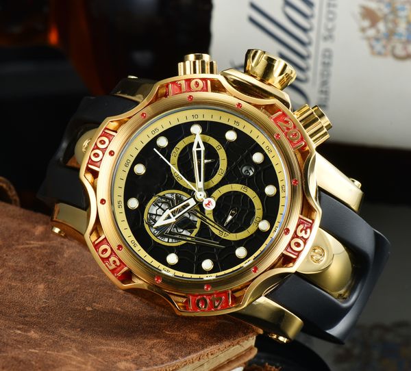 

2023 new selling fashion leisure men's large dial quartz men's um watch, Slivery;golden