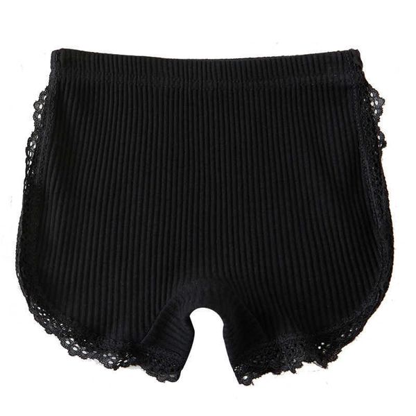 

summer girls' safety pants anti tarnish chil1en's three-point pants with crotch bottoms pure cotton lace thread baby shorts, Blue