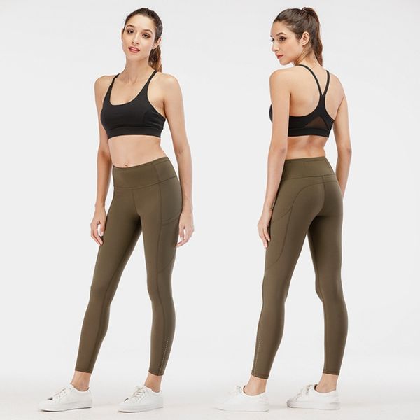 

high-waist yoga tights leopard camouflage multi-pocket printed fitness women's sports pants tights gym sports high-waist alignment butt