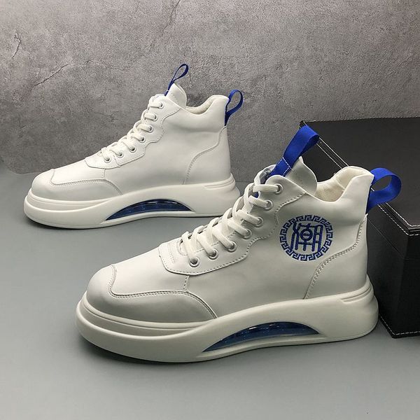 

luxury designer casual business wedding shoes fashion classic breathable white casual sneakers round toe air cushion business leisure walkin, Black