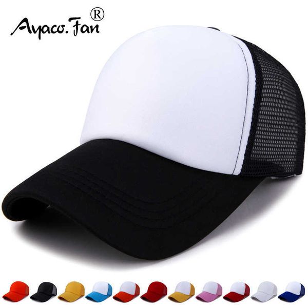 

ball caps patchwork baseball cap spring summer hollow out plain mesh solid cotton sunhat adjustable men women trucker caps hip hop dad hat r, Blue;gray