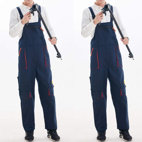 

men's pants fashion men casual nylon loose heavy duty work jumpsuit overalls mechanic wears tooling belt 230303, Black