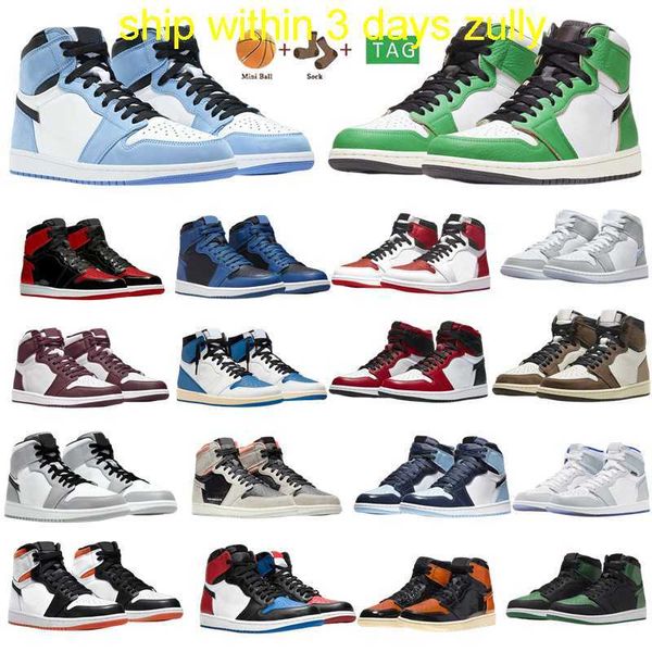 

half price now 2023 with jumpman 1 1s basksetball shoes mens women sport sneakers bred patent bordeaux dark mocha bubble gum chicago obsidia