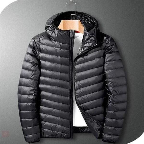 

2021 men's lightweight 90% down jacket hooded puffer parka coat new coats jackets246t, Black