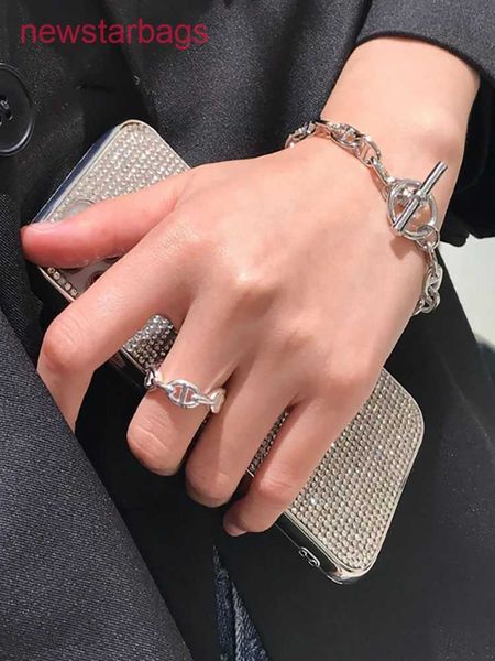 

designer herms bracelet online shop high-end pig nose bracelet with diamond female ins minority design cool style high-grade feeli, Golden;silver