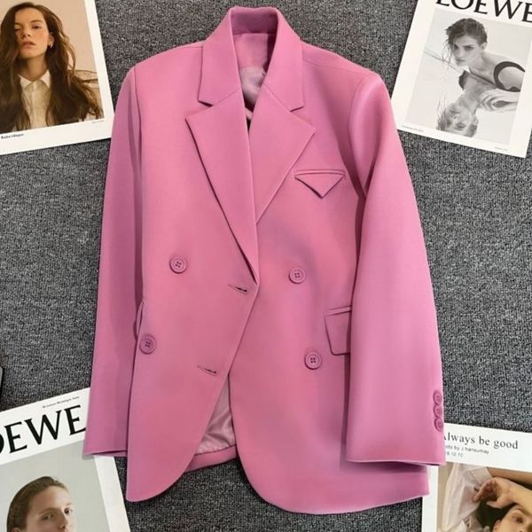 

women's suits blazers women korean solid color fashion casual long sleeve double-breasted streetwear office lady blazer vintage coat 23, White;black
