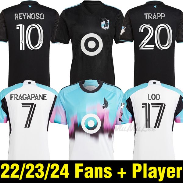 

2023 2024 minnesota united fc soccer jerseys trapp lod dotson reynoso fragapane hunou 23 24 football shirt fans player version, Black;yellow