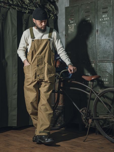 

men's pants bronson 1944 sample bib overalls us navy n1 deck trousers heritage dungarees 230303, Black