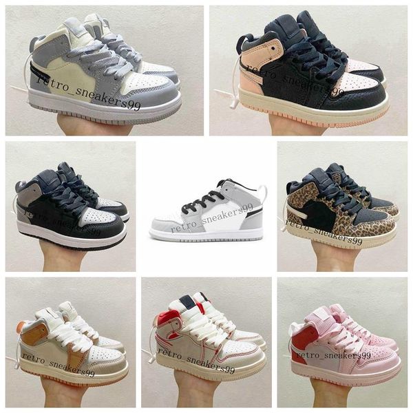 

2022 new designer kids shoes children boys and girls toddler basketball shoe sports blue black white red little casual tennis shoes 28-35