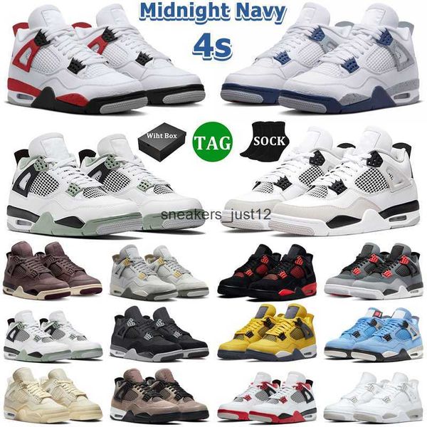 

4 basketball shoes men women 4s midnight navy military black cat red cement thunder oil green white oreo infrared lightning mens