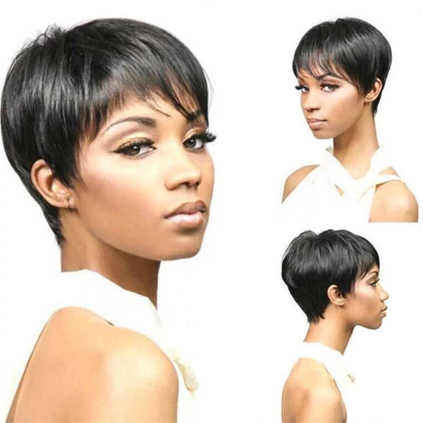 

synthetic wigs wig chemical fiber short hair bobo women s fashion wig headgear 230303, Black