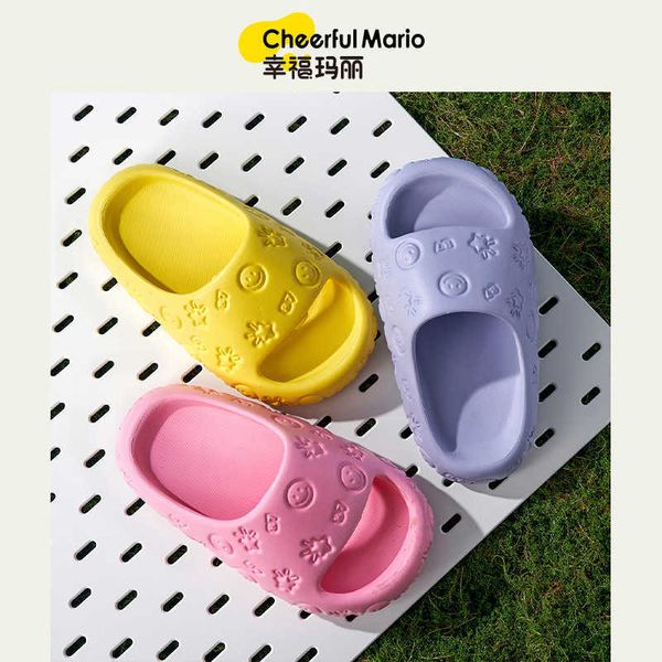 

slipper children' beach slippers for boys girls home shoes summer thick flip flops eva soft pillow slides ourdoor slippers child sanda, Black;grey