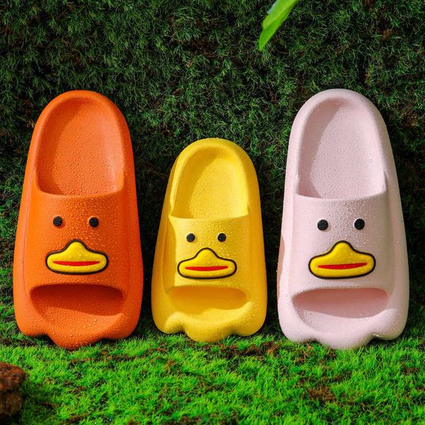

slipper funny cartoon duck summer girls boys sandals slippers for kids soft sole eva lightness indoor home children baby slides shoes t23030, Black;grey