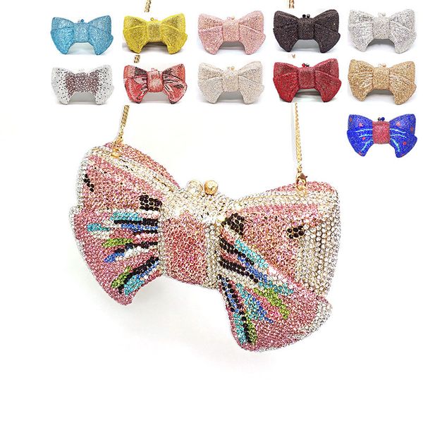 

evening bags classical women accessories diamonds luxury clutches bow knot crystal purses bridal wedding party popsicle purses 230302