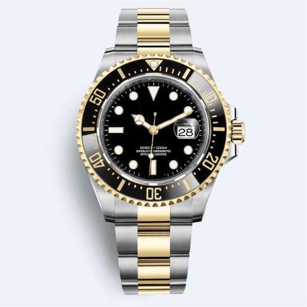 

mens watch 43mm d-blue ceramic bezel dweller sea 126603 126600 126660 sapphire cystal stainless steel with glide lock clasp automa276p, Slivery;brown