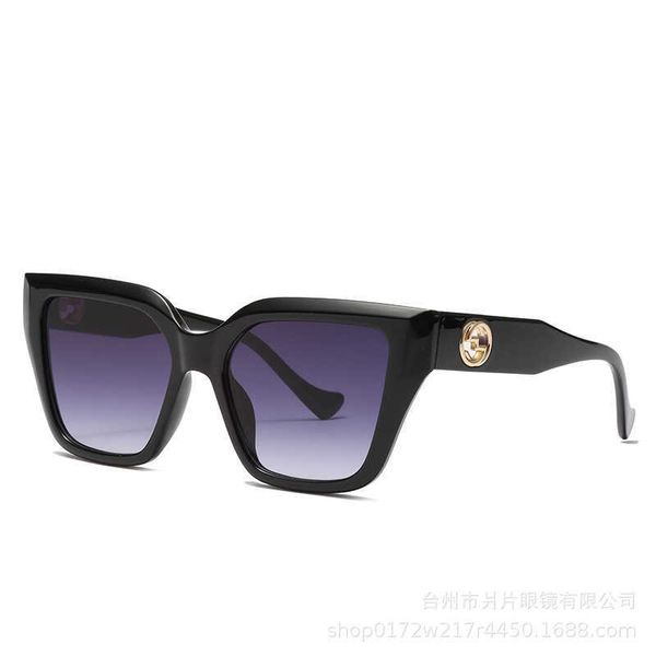 

new large frame gradient for women with advanced feeling and personalized sunglasses, White;black