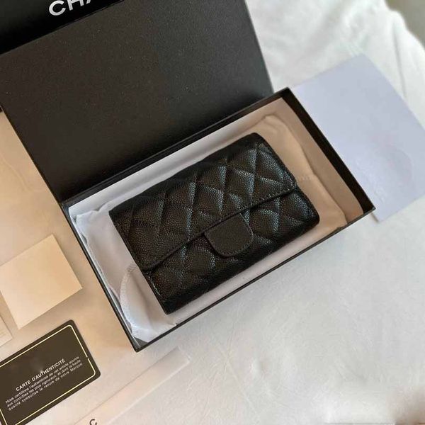 

classic caviar medium long clip wallet calfskin diamond lattice quilted metal handbag vintage luxury designer diagonal shoulder bag outdoor, Red;black