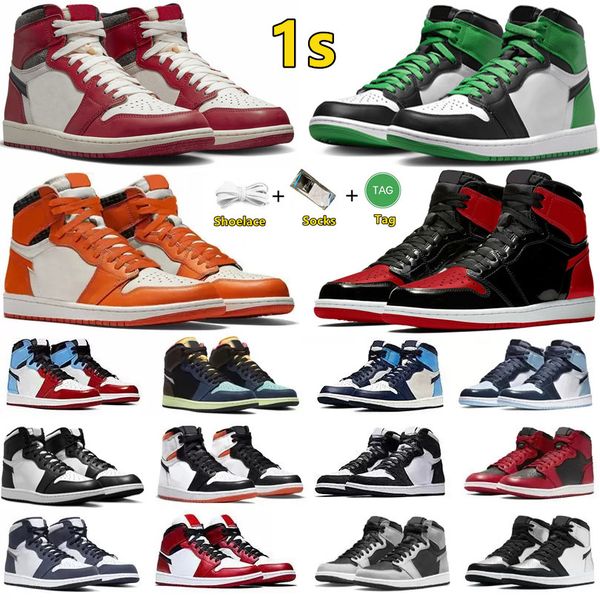 

1 1s mens basketball shoes lucky green bred patent lost found heirloom eastside golf black white chicago true blue dark mocha men women trai