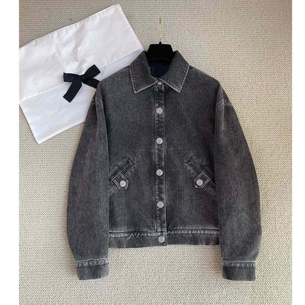 

women's jackets designer runway 2023 women single-breasted black denim new spring summer design long sleeve casual loose coat turn down, Black;brown