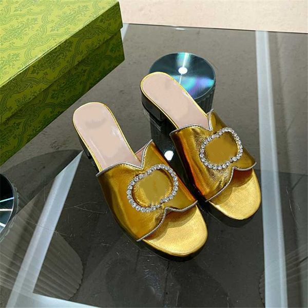 

summer popular women sandals 2023 ggity luxury brand business dress wedding party leather high heels casual flat slippers 02-011, Black