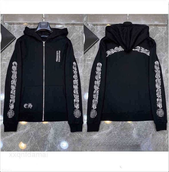 

men's hoodies sweatshirts designer hearts hoodie chromes mens hoody clothing womens heart hooded ch cross flower arm front printed hors, Black