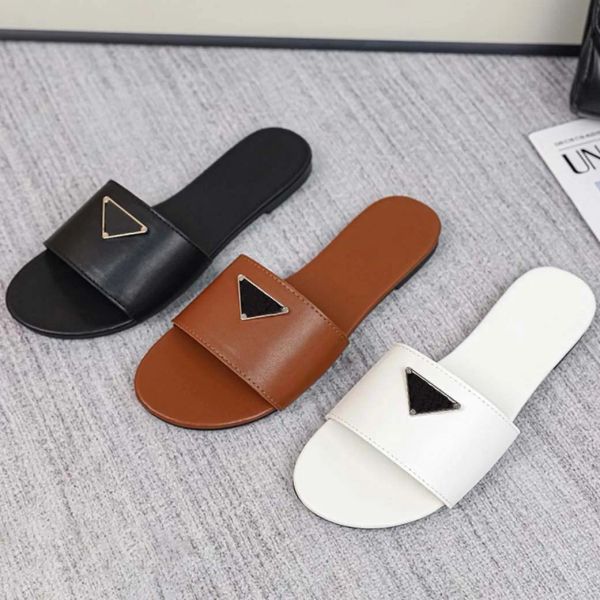 

sandal slippers designer prad women slides luxury orange flat flip flops slide ladies beach sandal summer genuine leather slipper shoe