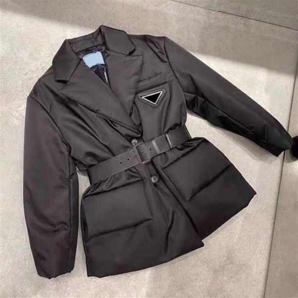 

women designer jacket with letters budge sequins winter down parkas for womens jackets coats adjustable waist streetwear 2 styles262i, Black