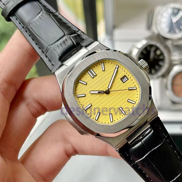 

watch mens luxury designer watch automatic watch size 40mm leather stainless steel strap waterproof sapphire glass mens business watch, Slivery;brown