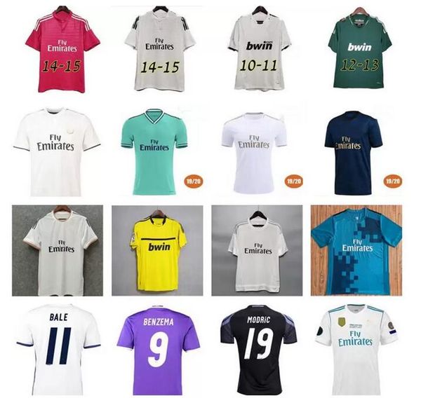 

retro real madrids benzema soccer jerseys 2013 2014 2015 2016 2017 2018 kaka modric bale marcelo sergio ramos di maria beckham raul bale 10, Black;yellow