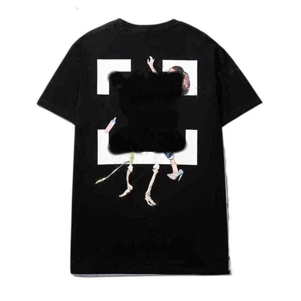 

off men's t-shirts offs summer fashion white and girls dancing oil painting short sleeve t-shirt printed letter the back print vcg2, White;black