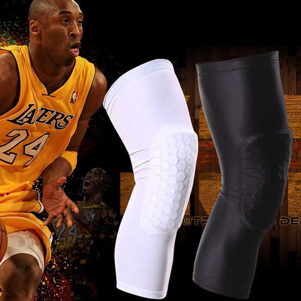 

elbow knee pads 1pc honeycomb basketball knee pads sport volleyball football safety training knee support protector brace compression leg sl, Black;gray