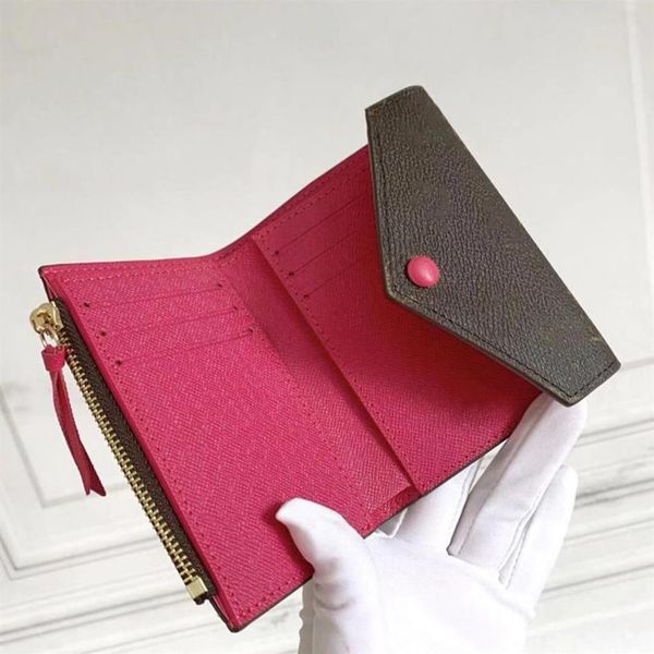

women short victorine wallet coin purse discount gift box mini credit card holders designer damier flower checked zip227z, Red;black