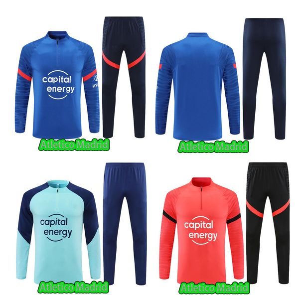

2022 chandal futbol atletico madrids suarez football tracksuit 22 23 joao felix m. llorente correa camiseta football men kids kit griezmann, Black