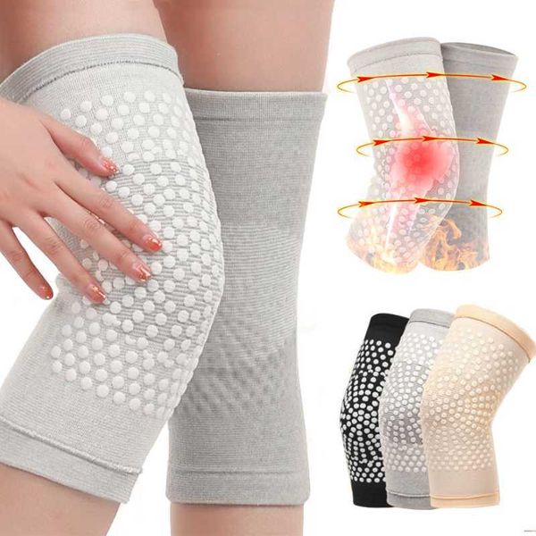 

elbow knee pads 2pcs self heating support knee pad knee brace warm for arthritis joint pain relief injury recovery belt knee massager leg wa, Black;gray