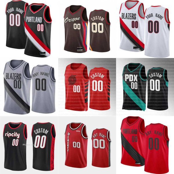

mens womens youth portland''trail blazers''custom 6 keon johnson 10 nassir little 2 trendon''watford 24 drew e, Black;red